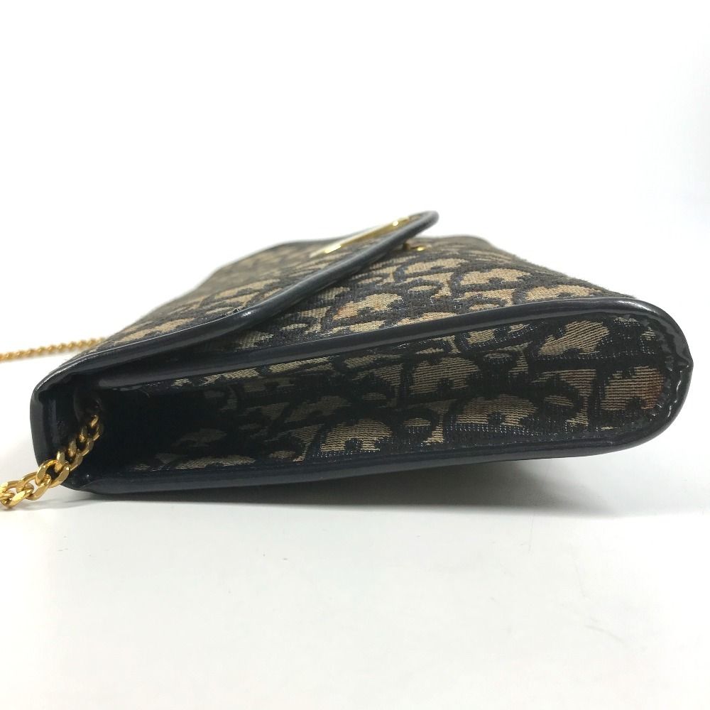 Dior Shoulder Bag Trotter Logo Leather Canvas Navy — view 4