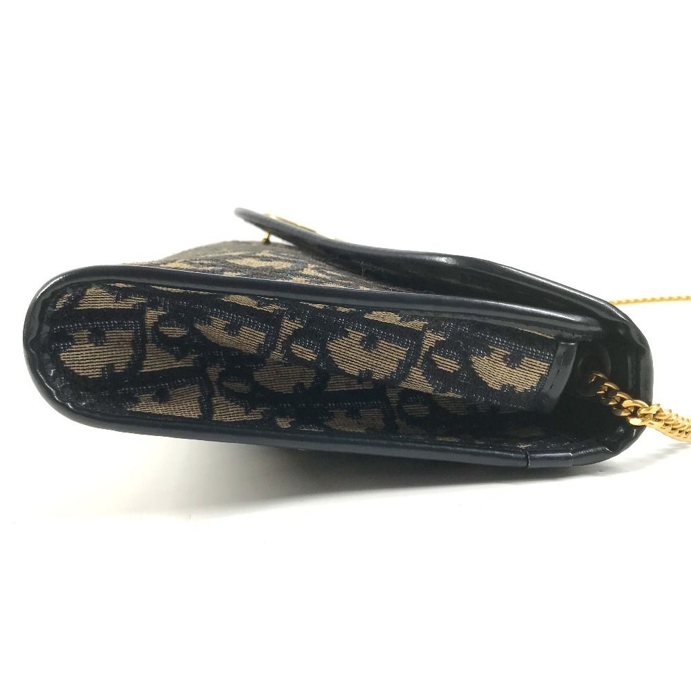Dior Shoulder Bag Trotter Logo Leather Canvas Navy — view 3