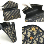 Dior Shoulder Bag Trotter Logo Leather Canvas Navy — view 8