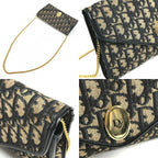 Dior Shoulder Bag Trotter Logo Leather Canvas Navy — view 7