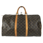 Louis Vuitton Boston Bag Keepall 50 Monogram Canvas Brown — view 2