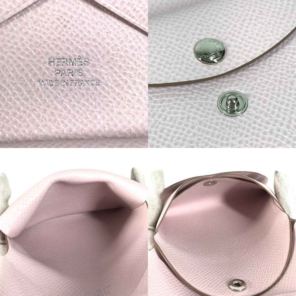 Hermes Bifold Wallet Calvi Duo Epsom Movpel Pink — view 8