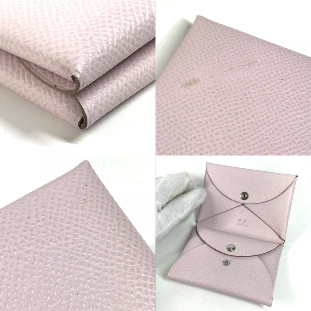 Hermes Bifold Wallet Calvi Duo Epsom Movpel Pink — view 7