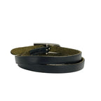 Hermes Bracelet Kelly Ardion Leather Black Silver Triple Strand — view 3