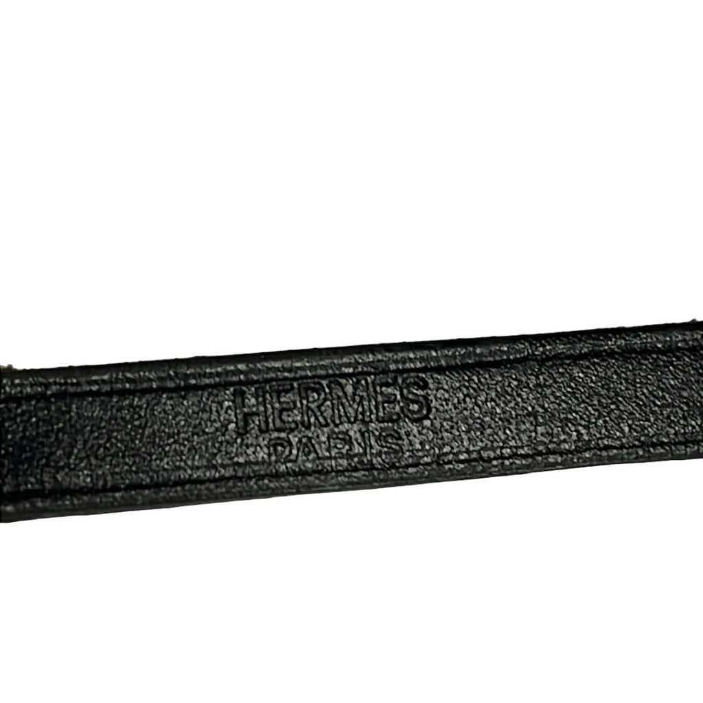 Hermes Bracelet Kelly Ardion Leather Black Silver Triple Strand — view 6