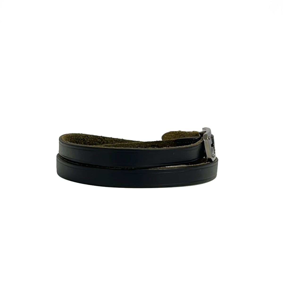Hermes Bracelet Kelly Ardion Leather Black Silver Triple Strand — view 2