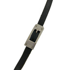 Hermes Bracelet Kelly Ardion Leather Black Silver Triple Strand — view 5