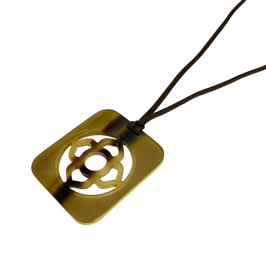 Hermes Necklace Lift GM Beige Dark Brown Gold