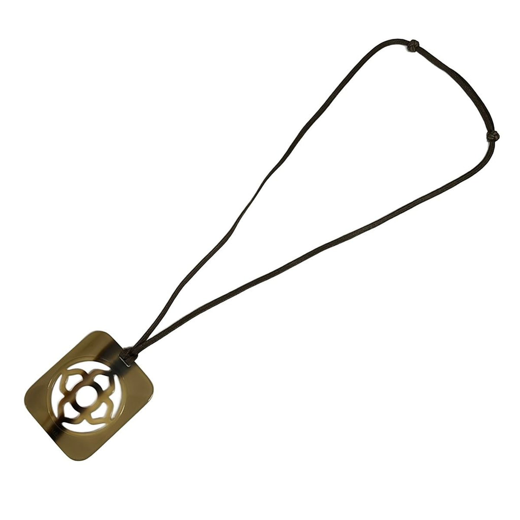 Hermes Necklace Lift GM Beige Dark Brown Gold — view 2