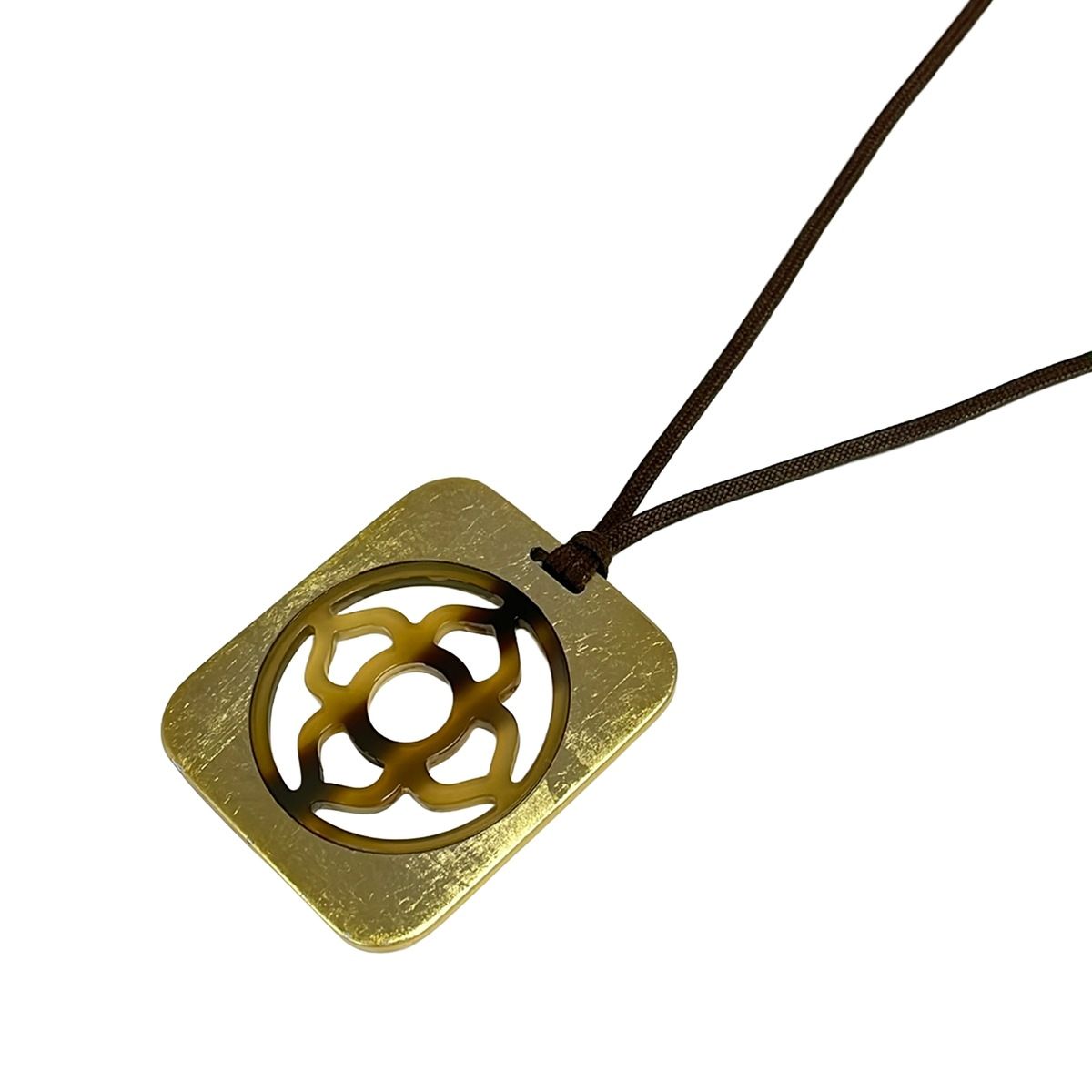 Hermes Necklace Lift GM Beige Dark Brown Gold — view 3