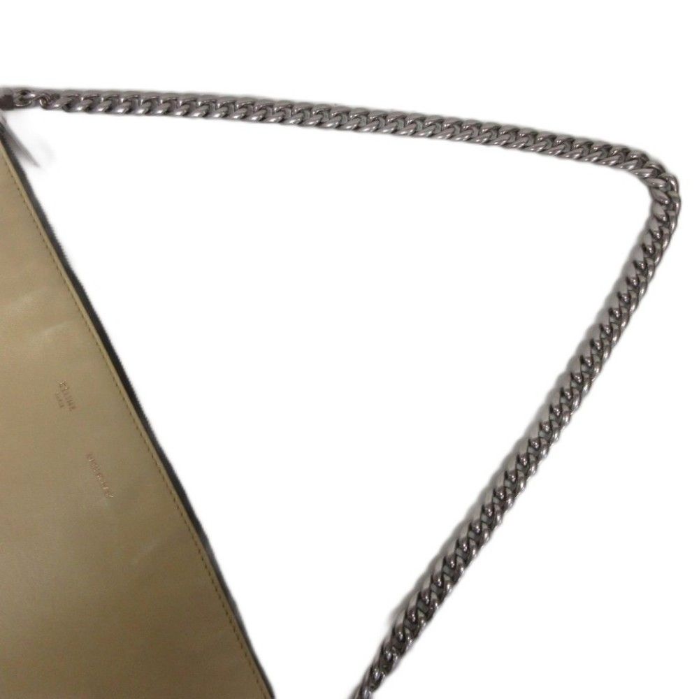 Celine Soft Trio Lambskin Chain Shoulder Bag Leather Yellow Beige — view 6