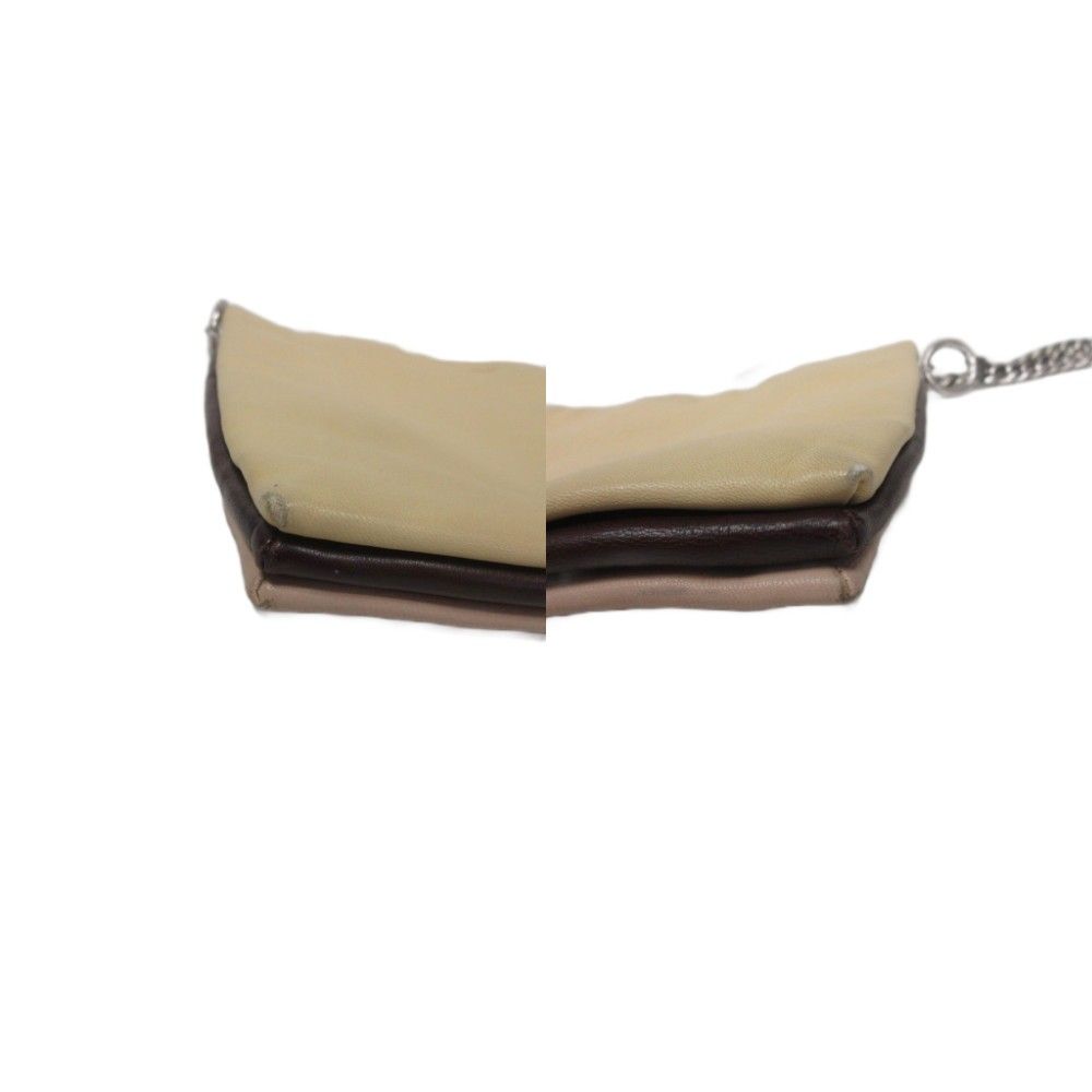 Celine Soft Trio Lambskin Chain Shoulder Bag Leather Yellow Beige — view 5