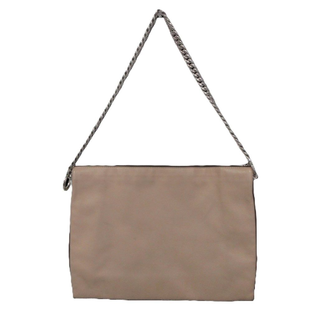 Celine Soft Trio Lambskin Chain Shoulder Bag Leather Yellow Beige — view 2