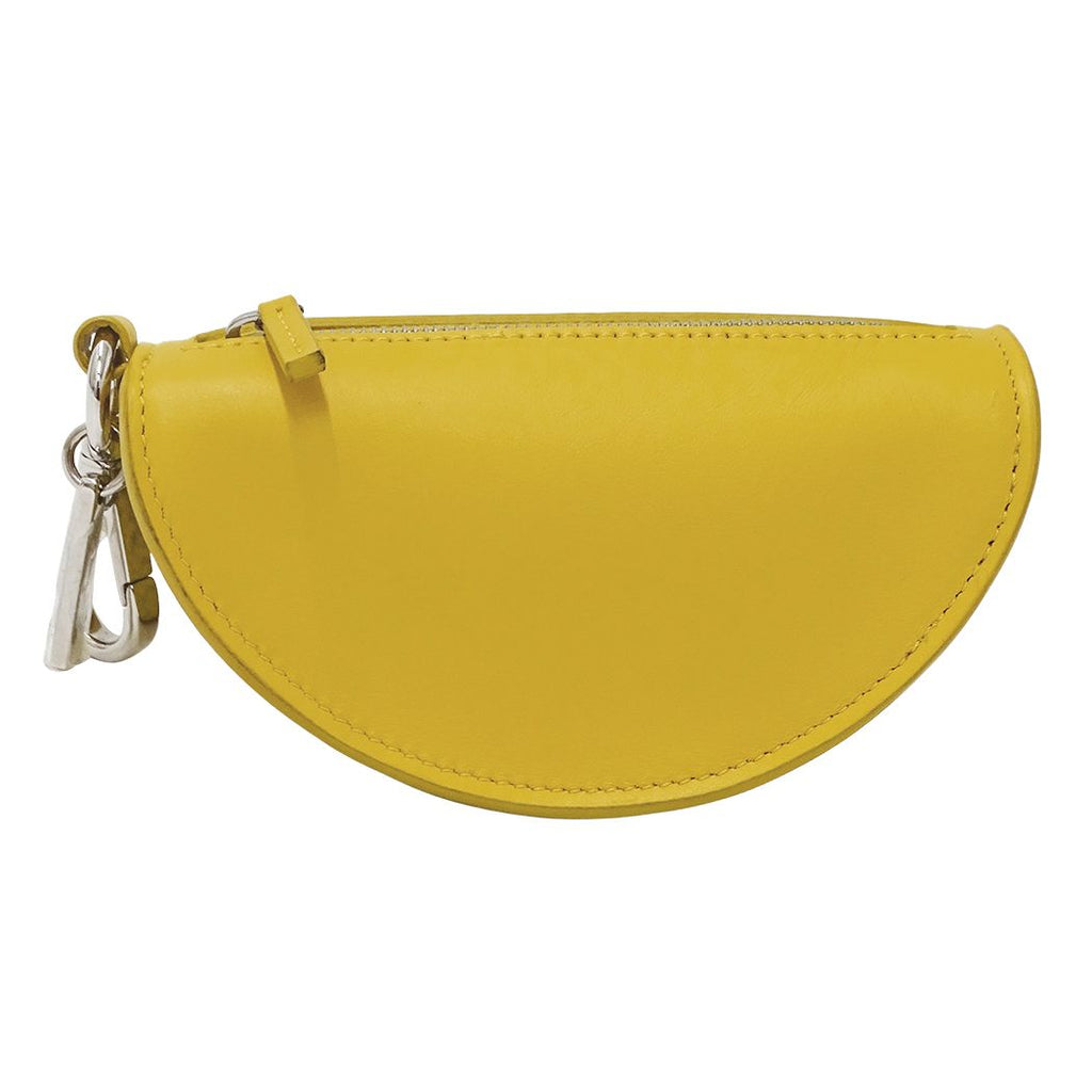 Fendi Pouch Leather Wool Yellow Taco Motif — view 2
