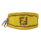 Fendi Pouch Leather Wool Yellow Taco Motif — view 4