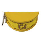 Fendi Pouch Leather Wool Yellow Taco Motif