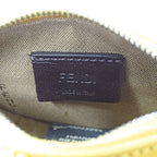 Fendi Pouch Leather Wool Yellow Taco Motif — view 6