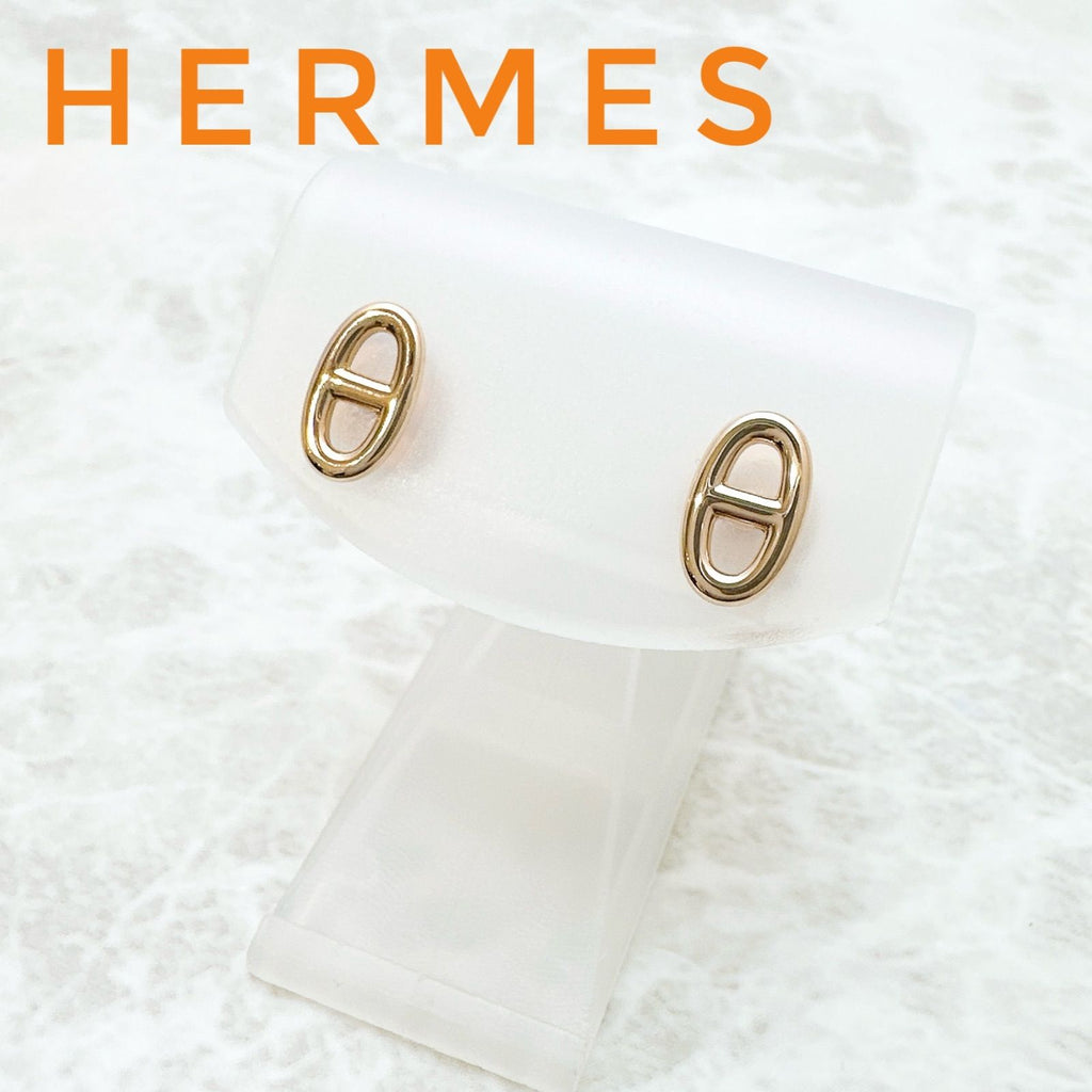 Hermes Chaine D'ancre Farandole TPM Pink Gold Earrings