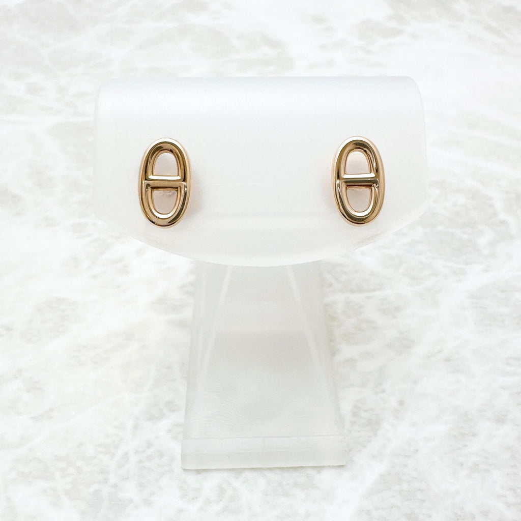 Hermes Chaine D'ancre Farandole TPM Pink Gold Earrings — view 3