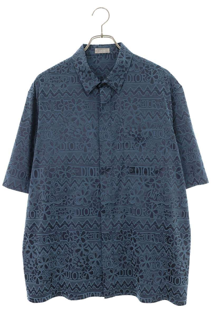 Dior Stussy Allover Pattern Short Sleeve Shirt 40