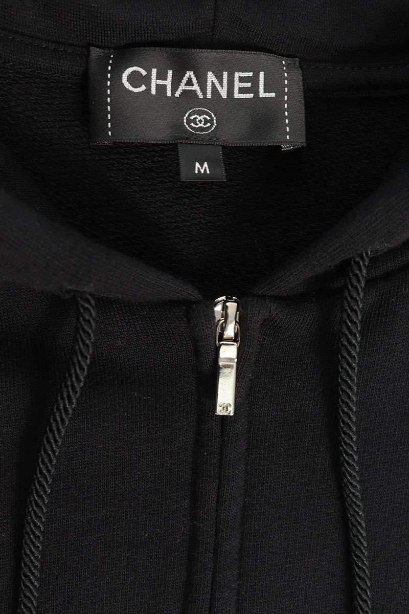 Chanel CC Logo Sequin Graffiti Zip Up Hoodie — view 3