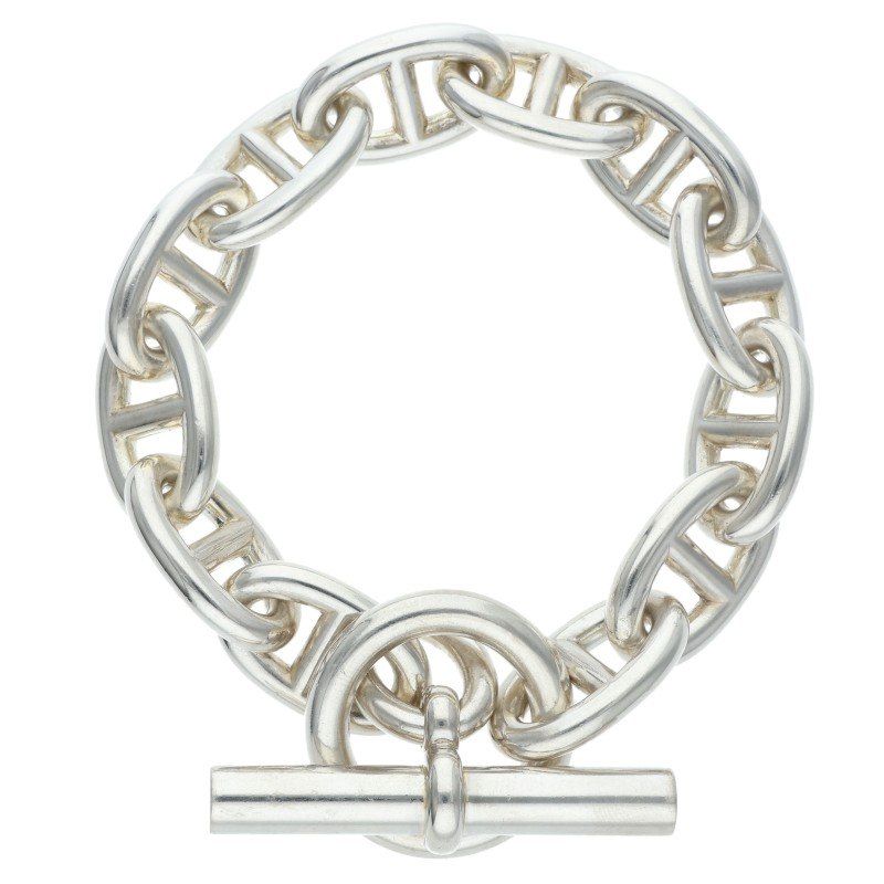 Hermes Chaine D'ancre TGM Silver Bracelet