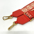 Loewe Shoulder Strap Anagram Jacquard Logo Canvas Leather Orange — view 6