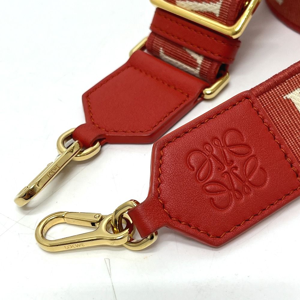 Loewe Shoulder Strap Anagram Jacquard Logo Canvas Leather Orange — view 2