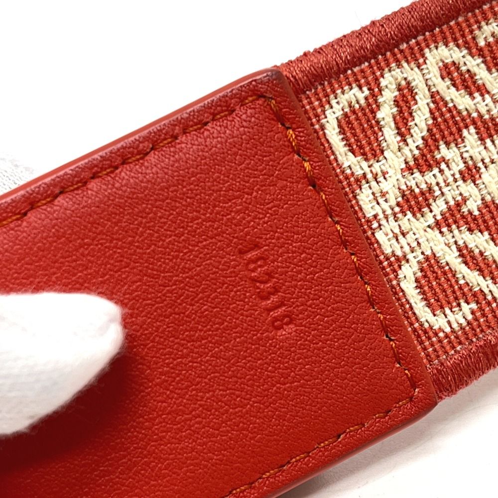 Loewe Shoulder Strap Anagram Jacquard Logo Canvas Leather Orange — view 8