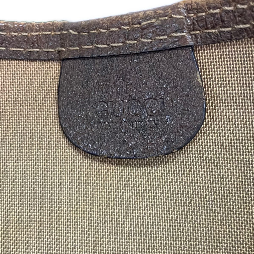 Gucci Tote Sherry GG Plus Supreme Gray Beige Dark Brown Multi Leather — view 8