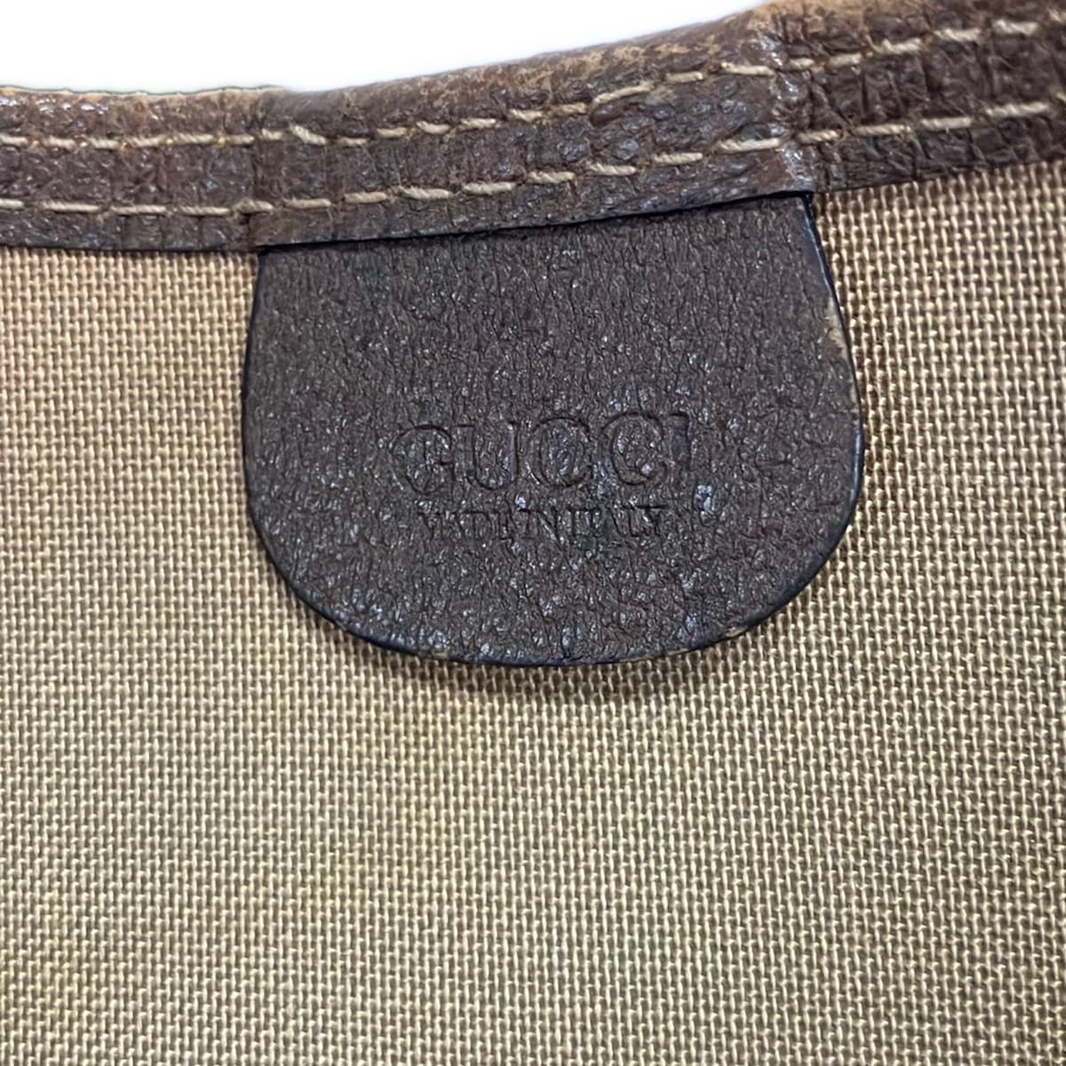 Gucci Tote Sherry GG Plus Supreme Gray Beige Dark Brown Multi Leather — view 8