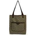 Gucci Tote Sherry GG Plus Supreme Gray Beige Dark Brown Multi Leather