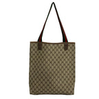 Gucci Tote Sherry GG Plus Supreme Gray Beige Dark Brown Multi Leather — view 3