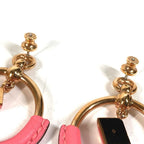 Hermes Earrings Loup Medle PM Leather Pink — view 7