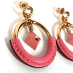 Hermes Earrings Loup Medle PM Leather Pink — view 3