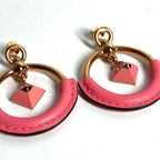 Hermes Earrings Loup Medle PM Leather Pink — view 2