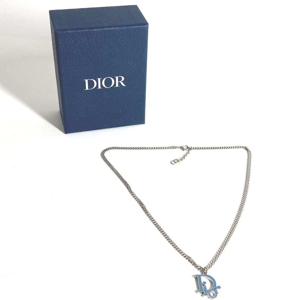 Dior Necklace CD Logo Metal Silver — view 7