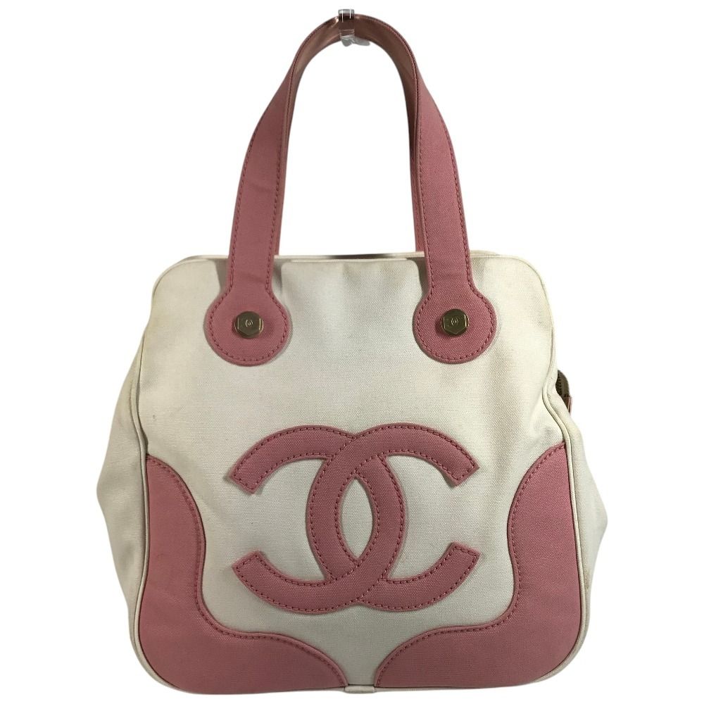 Chanel Handbag CC Logo Marshmallow Canvas Pink