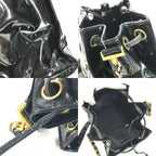 Chanel Shoulder Bag Drawstring CC Logo Enamel Black — view 8