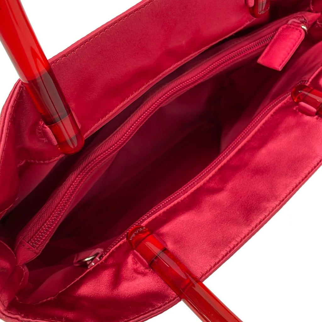 Prada Tote Red Plastic Handle — view 8