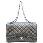 Chanel Black Lamb Silver Single Flap Maxi Quilted 34