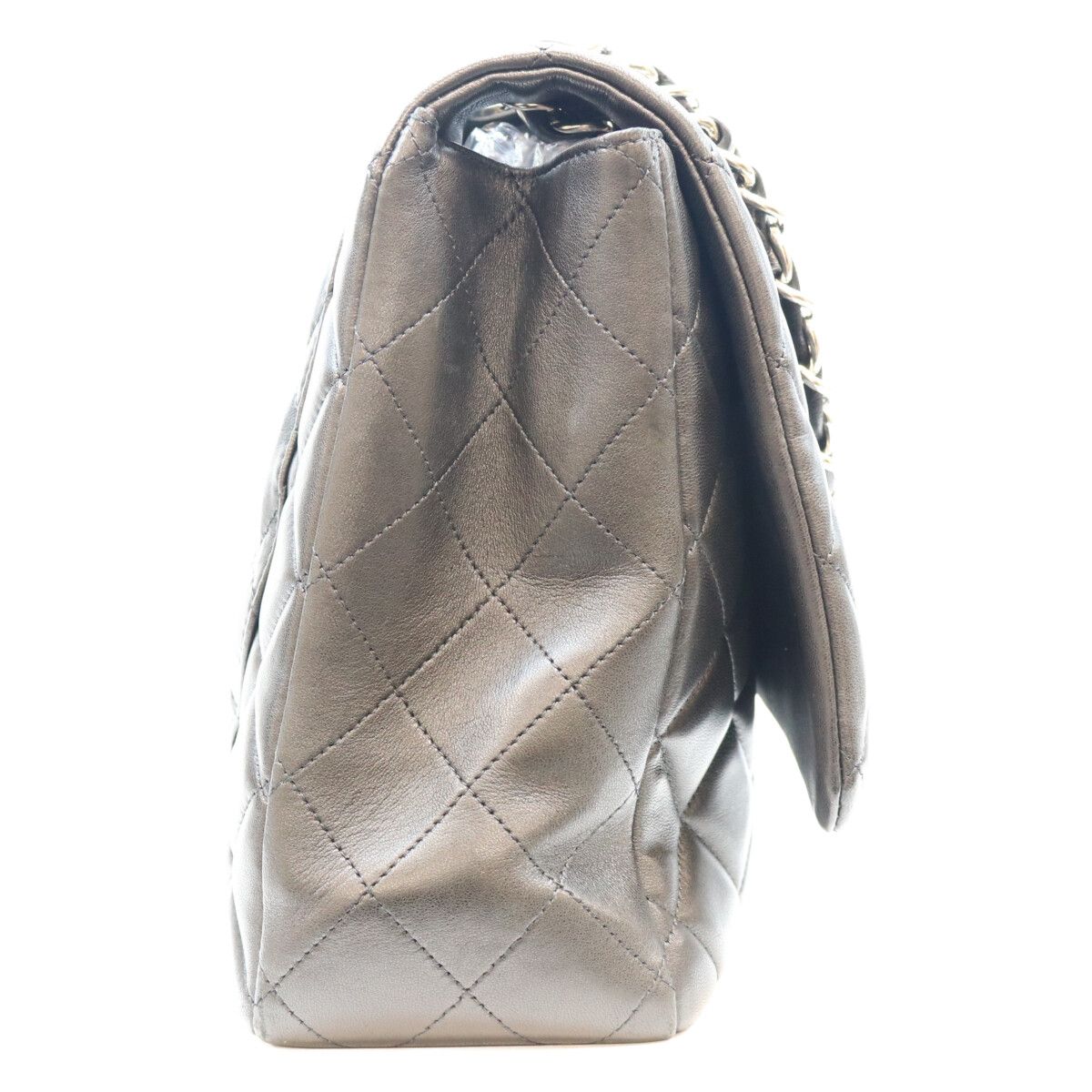 Chanel Black Lamb Silver Single Flap Maxi Quilted 34 — view 4