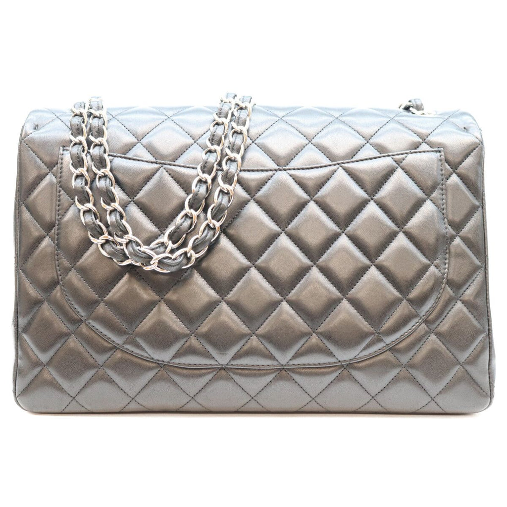 Chanel Black Lamb Silver Single Flap Maxi Quilted 34 — view 3
