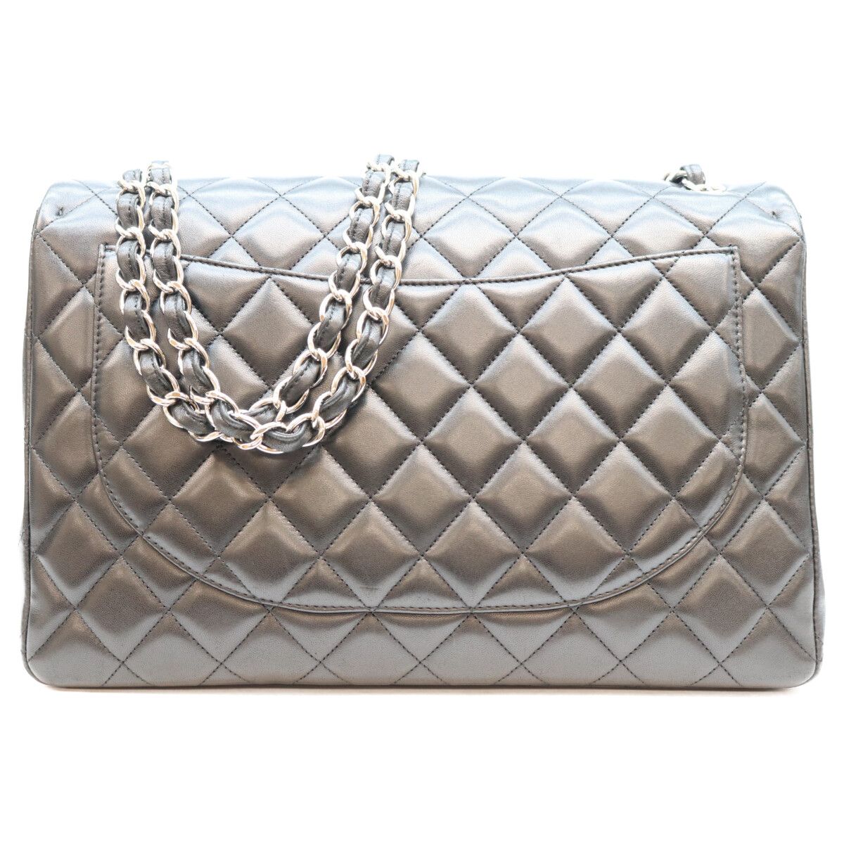 Chanel Black Lamb Silver Single Flap Maxi Quilted 34 — view 3