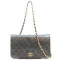 Chanel Black Lamb Full Flap Gold Push Lock Quilted 23