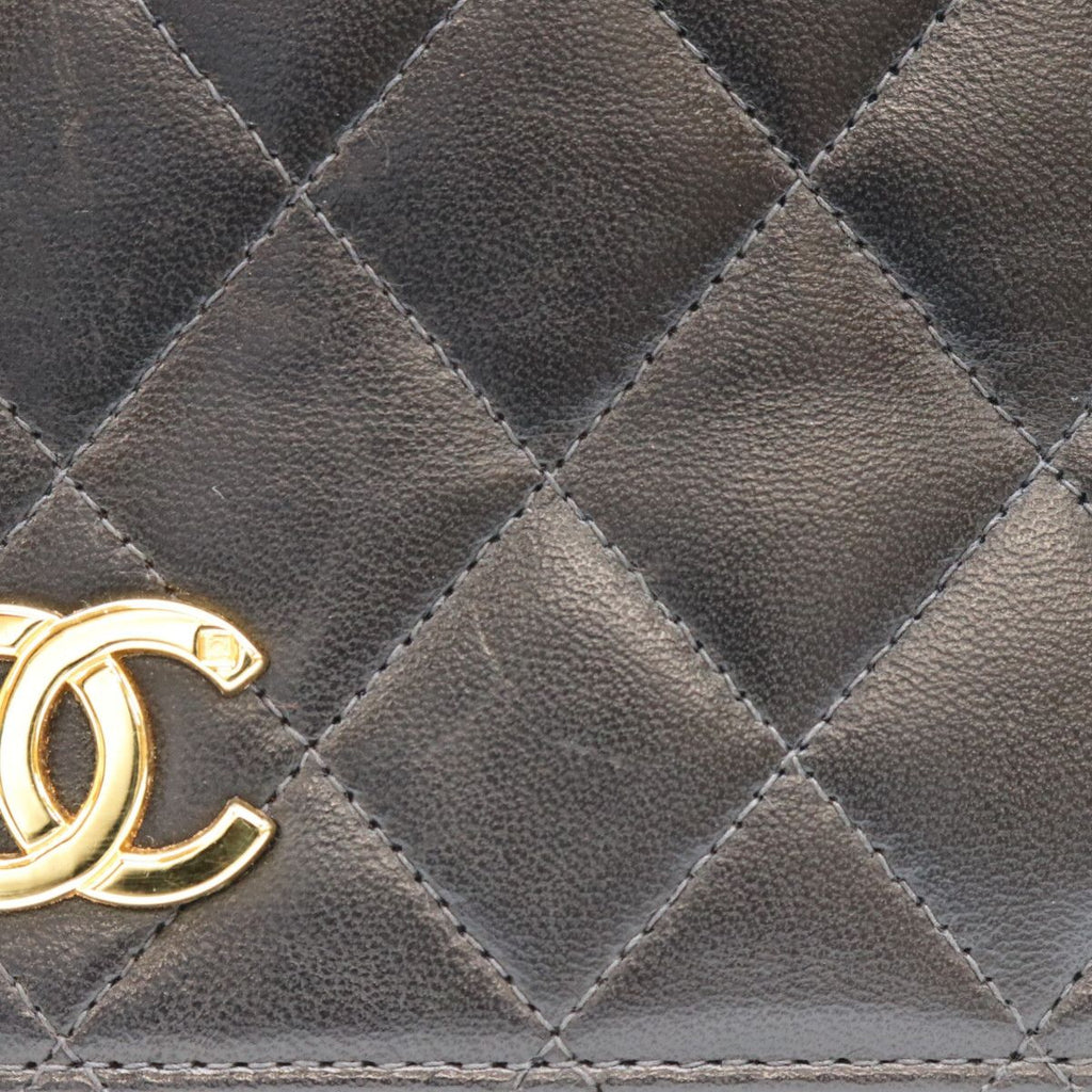Chanel Black Lamb Full Flap Gold Push Lock Quilted 23 — view 8
