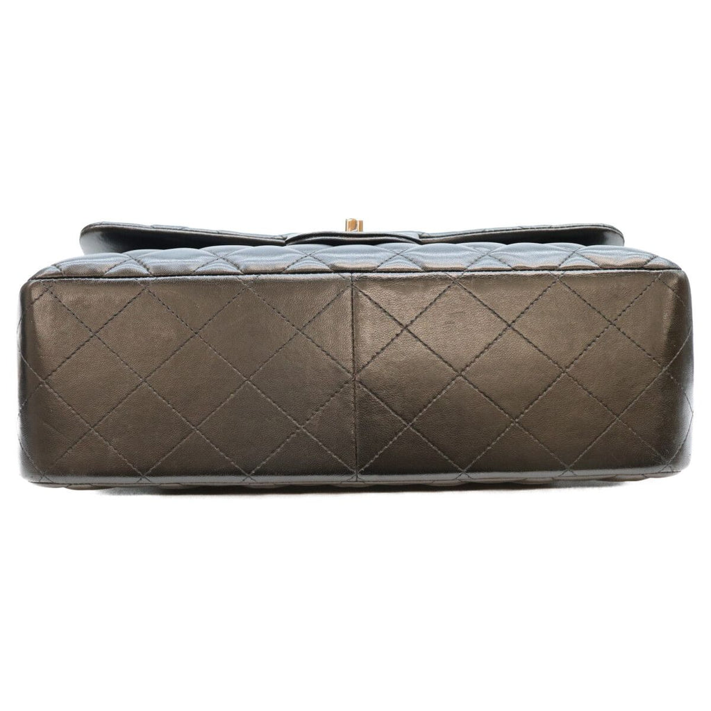 Chanel Black Lamb Silver Double Flap Maxi Quilted 30 — view 5