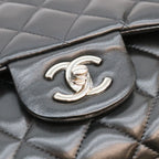 Chanel Black Lamb Silver Double Flap Maxi Quilted 30 — view 7
