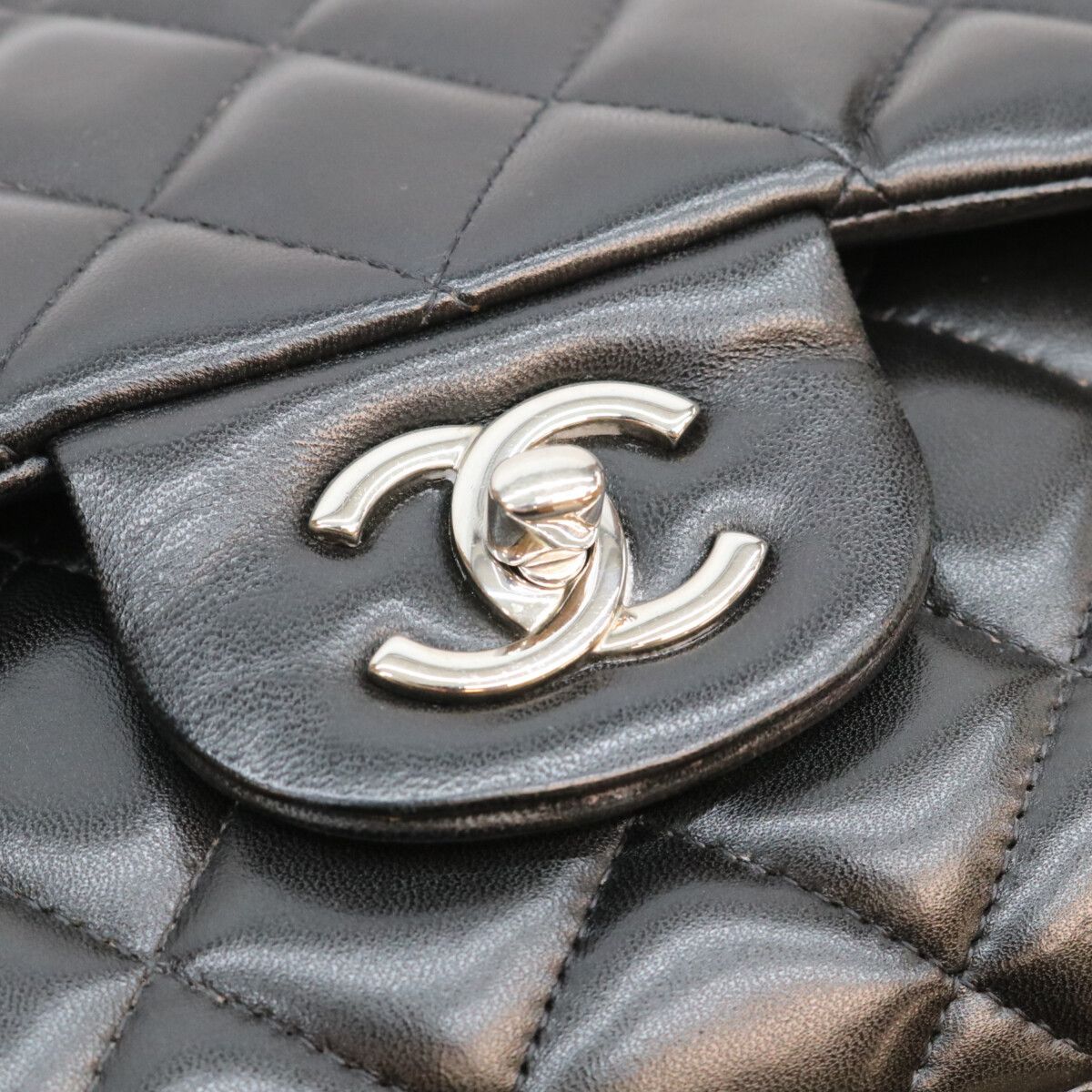 Chanel Black Lamb Silver Double Flap Maxi Quilted 30 — view 7