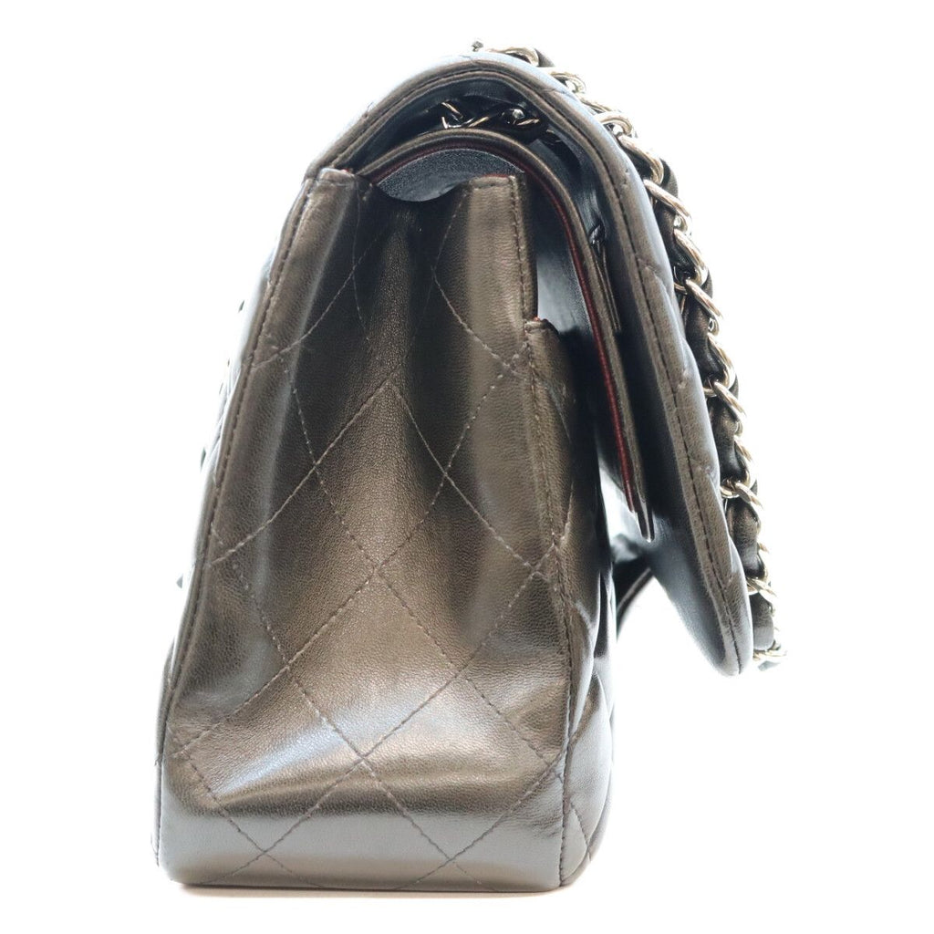 Chanel Black Lamb Silver Double Flap Maxi Quilted 30 — view 4